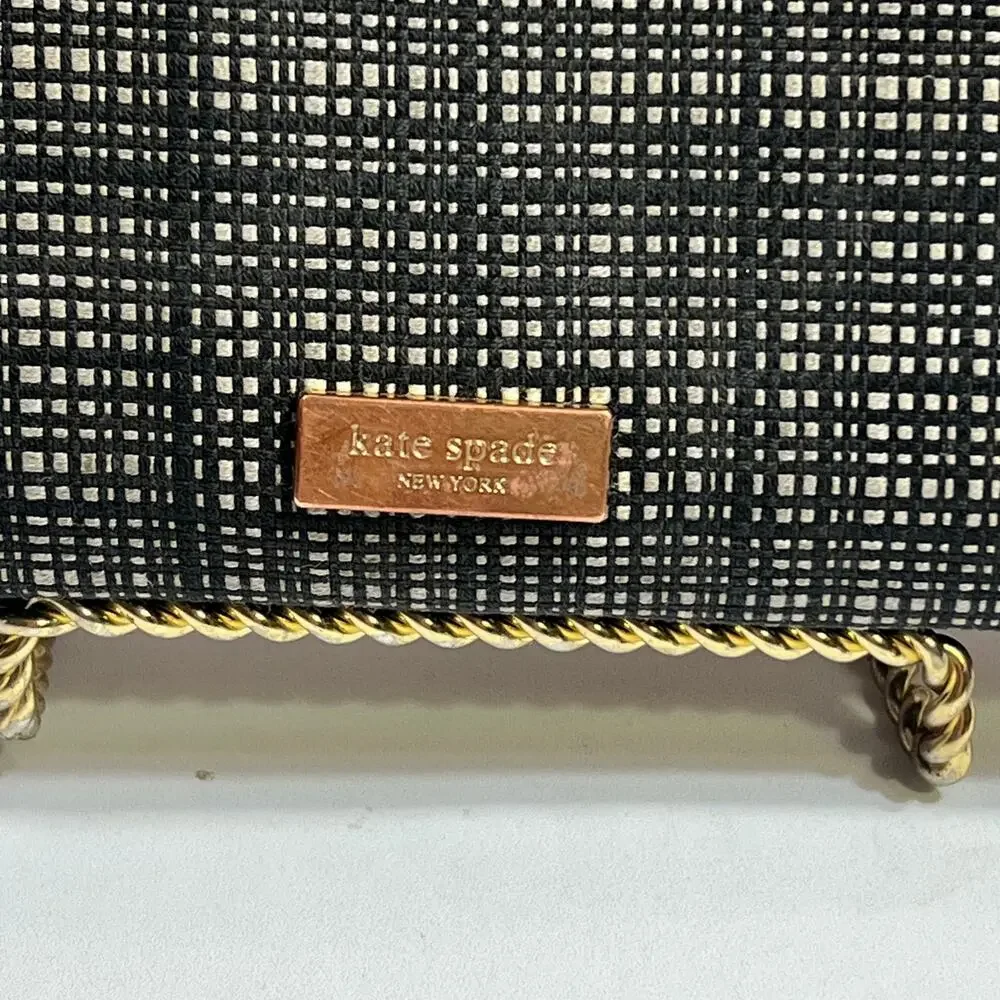 HTF Kate Spade Ruthie Park Mara Wallet Wristlet Black An Cream Black Patent Trim